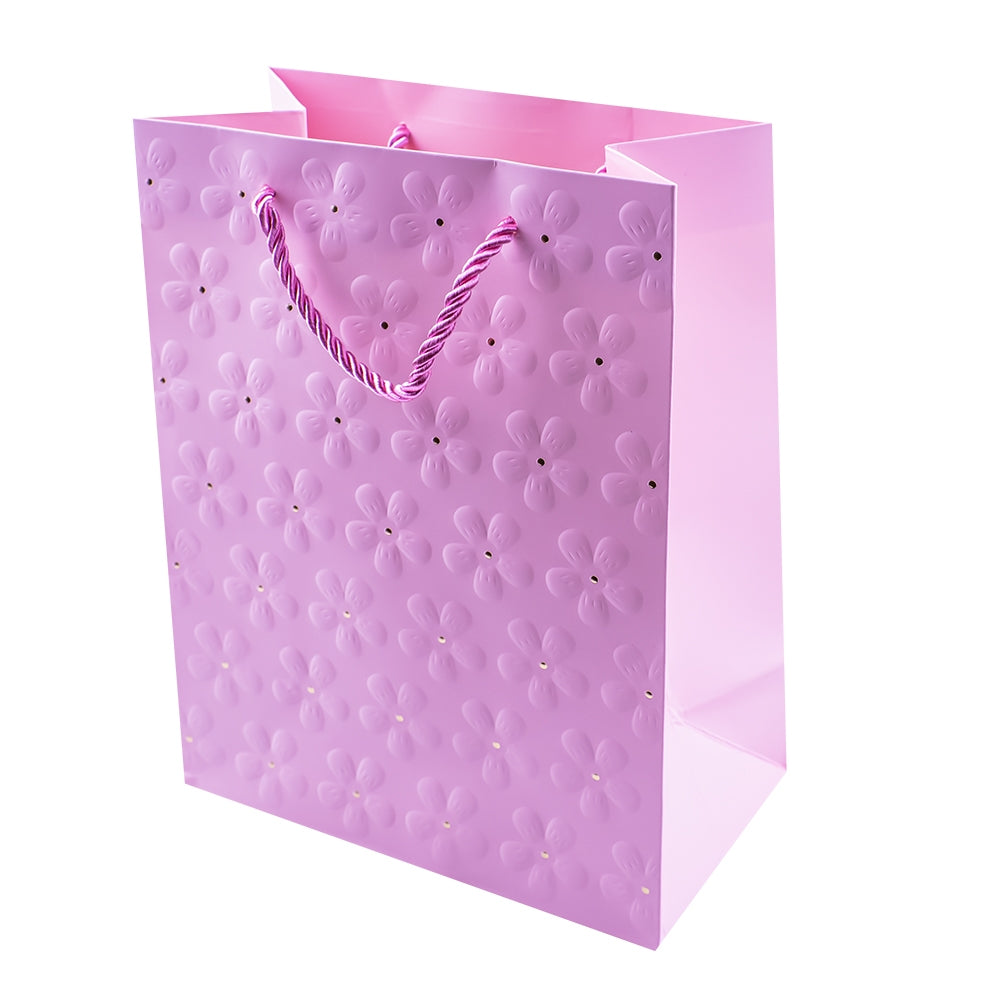 Punga cadou unicolora, Flori, premium 30x42x12 cm 834-L