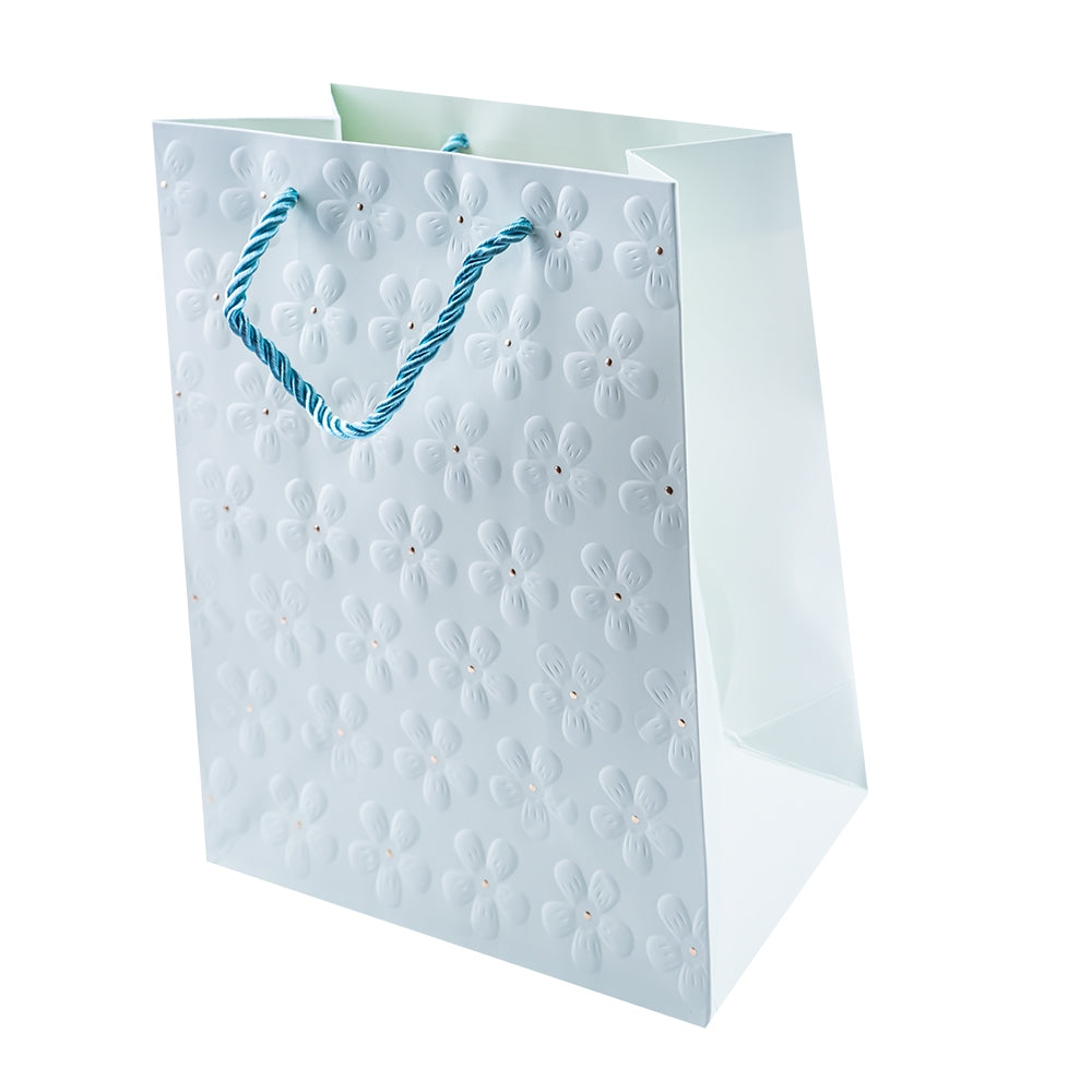 Punga cadou unicolora, Flori, premium 30x42x12 cm 834-L