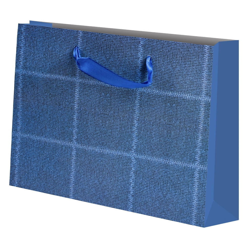 Punga cadou unicolora, Jeans, 40x30x14 cm