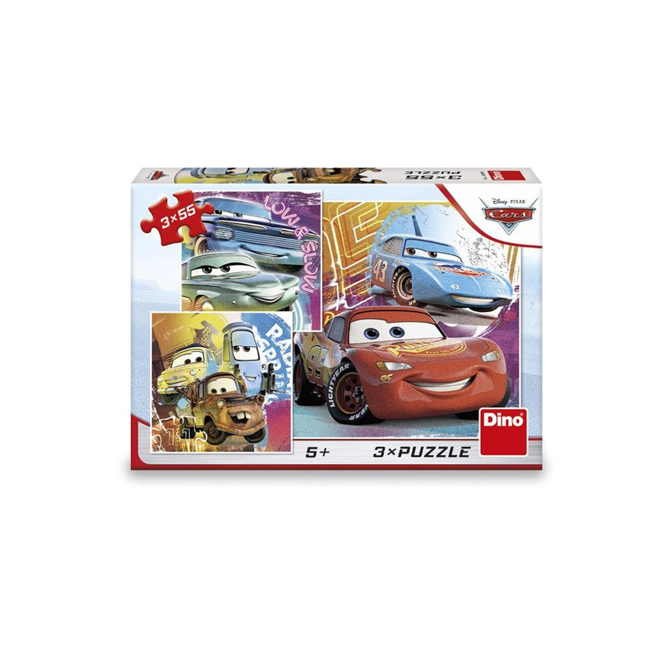 Puzzle Cars, 3x55 Piese - Dino Toys 335394