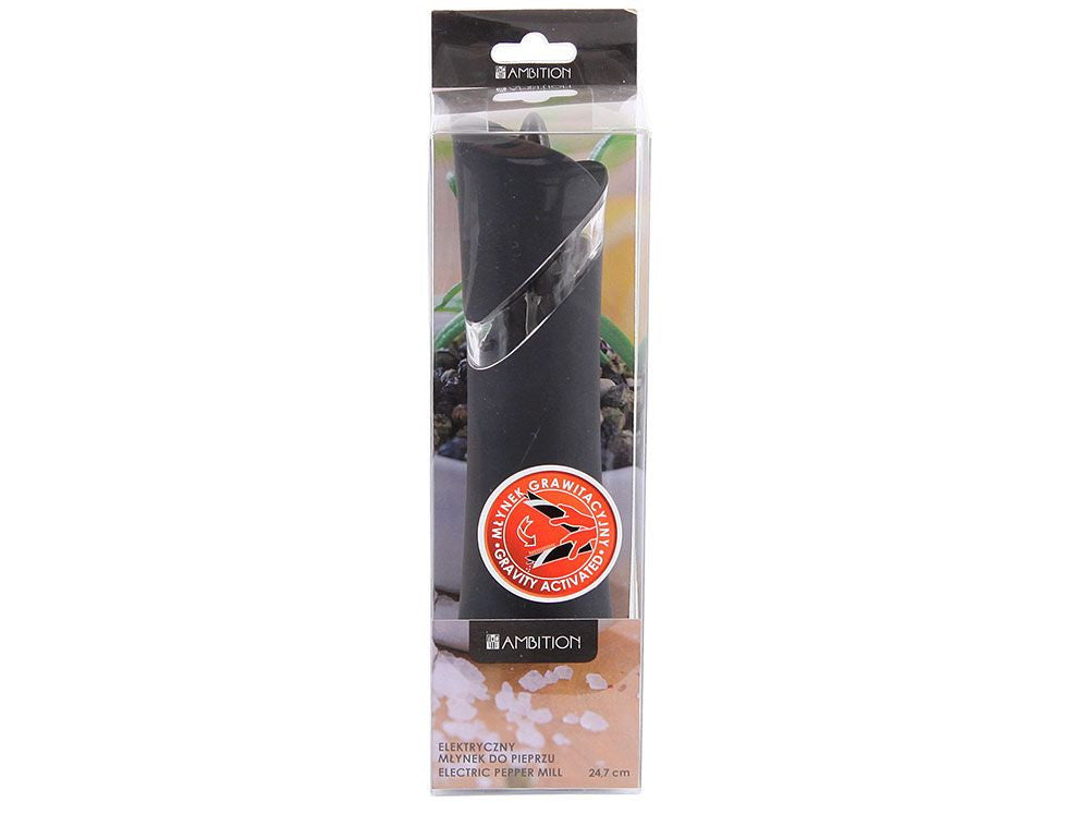 Râșniță electrică pentru piper, mecanism ceramic, acril, marca Ambition