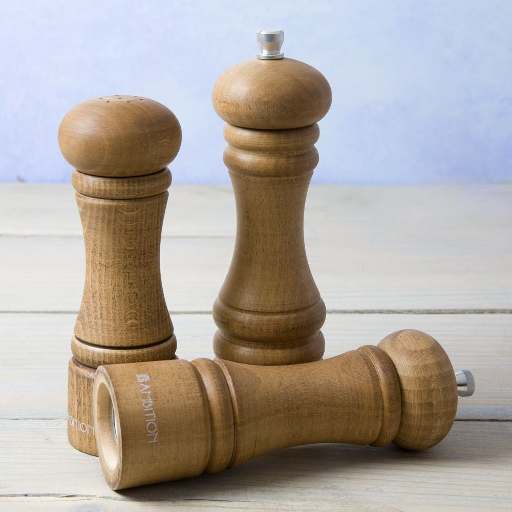 Râșniță sare sau piper din lemn de fag Ambition Chess 15 cm