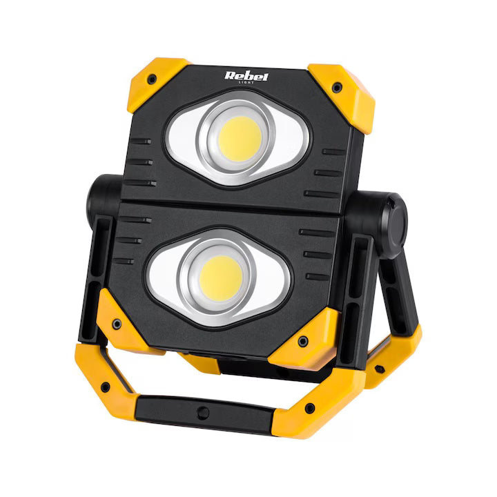 Reflector Led 2x 9.5w Cob Acu 3.7v 5ah Rebel