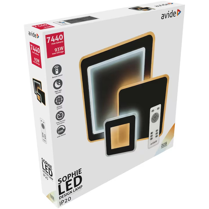 Plafoniera 93w (46,5+46,5) Cu Telecomanda Rf Design Sophie Avide
