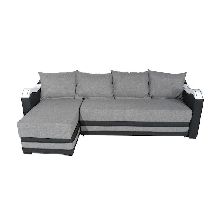 Coltar Extensibil Lucia, Stofa Gri  250x140x80cm