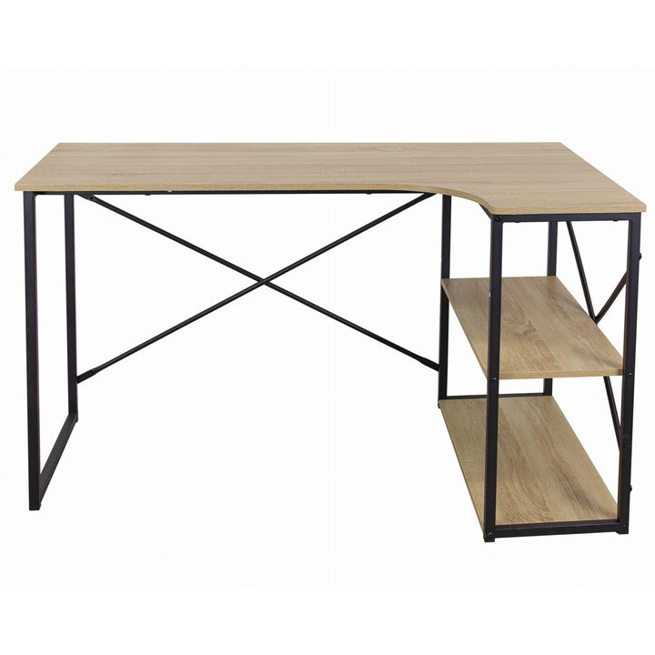 Birou De Colt Pentru Calculator, Cu Rafturi, 120x74x74cm, Negru