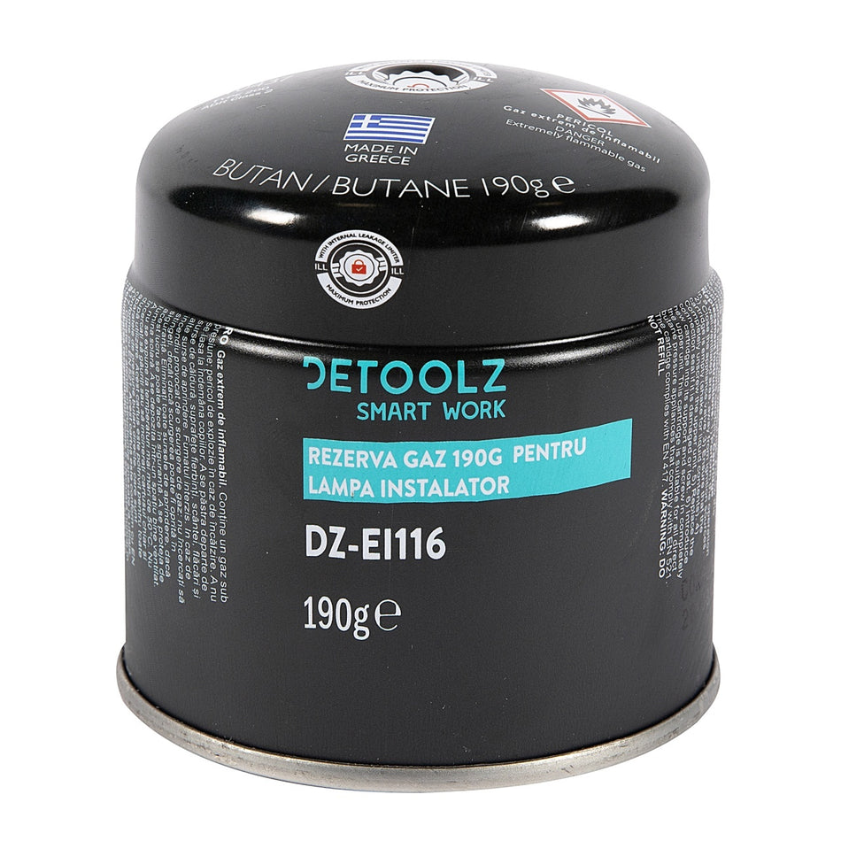 Rezervă gaz 190g cu valvă Detoolz DZ-EI116