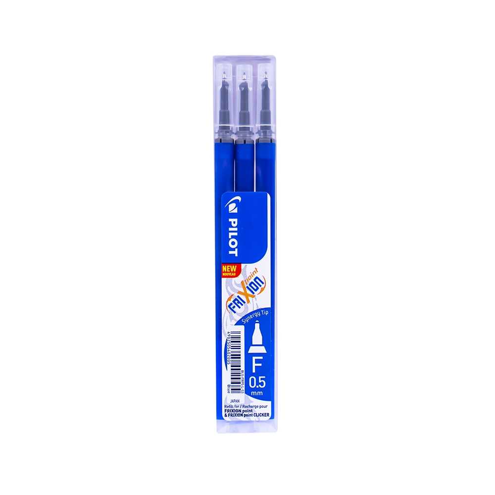 Rezerve roller Frixion Point 0.5 mm albastre, set 3 bucăți PILOT BLS-FRP5-S3