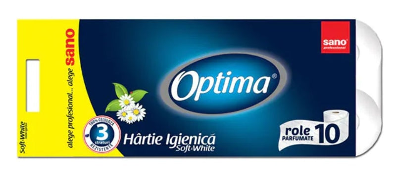 Hartie Igienica, 3 Straturi, 10 Role/set, Sano Optima Towel