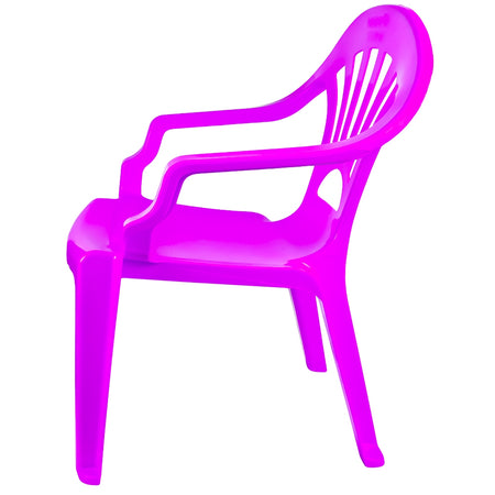 Scăunel din plastic roz copii 40x35x54,5 cm cu brate laterale ROBENTOYS 16018-6