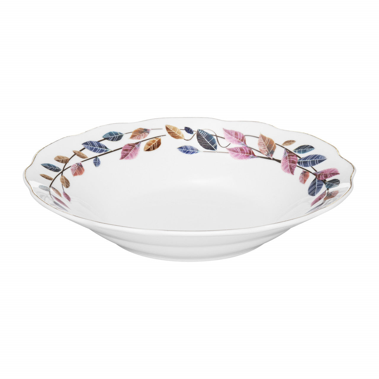 Serviciu de masă 18 piese, 6 persoane, Vergo, design geometric și margine aurie DOMOTTI 42455
