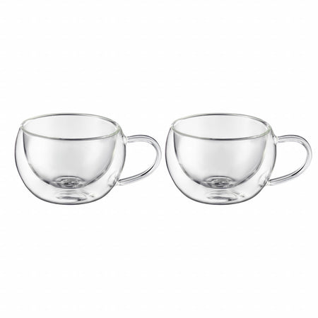 Set 2 căni termorezistente Mia Ambition, sticlă, pereți dubli 300 ml