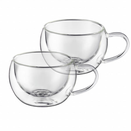 Set 2 căni termorezistente Mia Ambition, sticlă, pereți dubli 300 ml