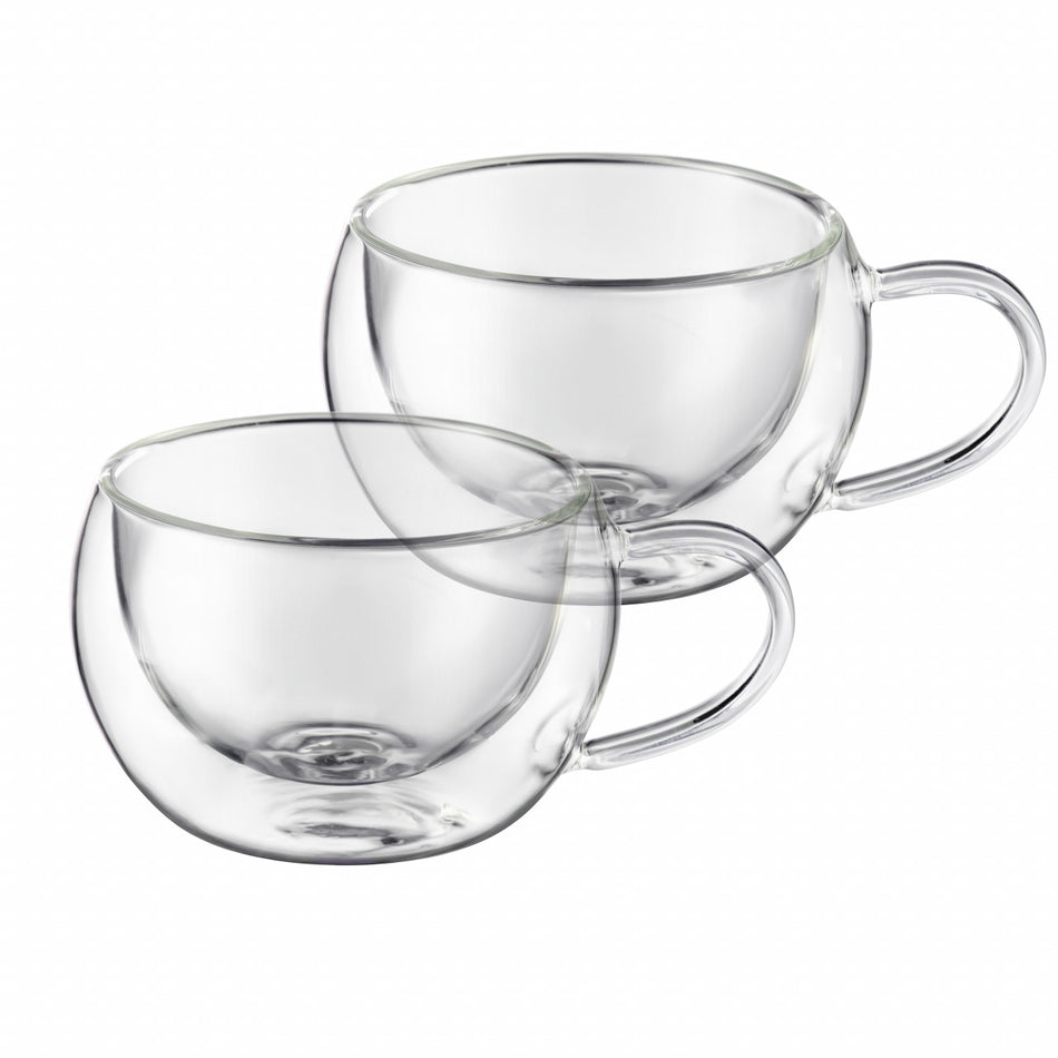 Set 2 căni termorezistente Mia Ambition, sticlă, pereți dubli 300 ml