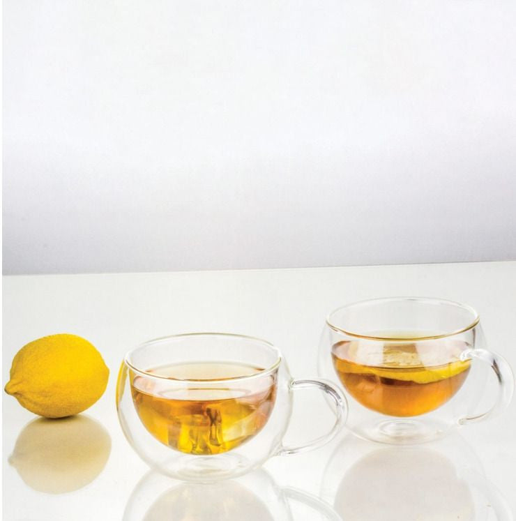 Set 2 căni termorezistente Mia Ambition, sticlă, pereți dubli 300 ml