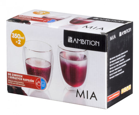 Set 2 pahare termorezistente Mia Ambition pentru băuturi calde și reci