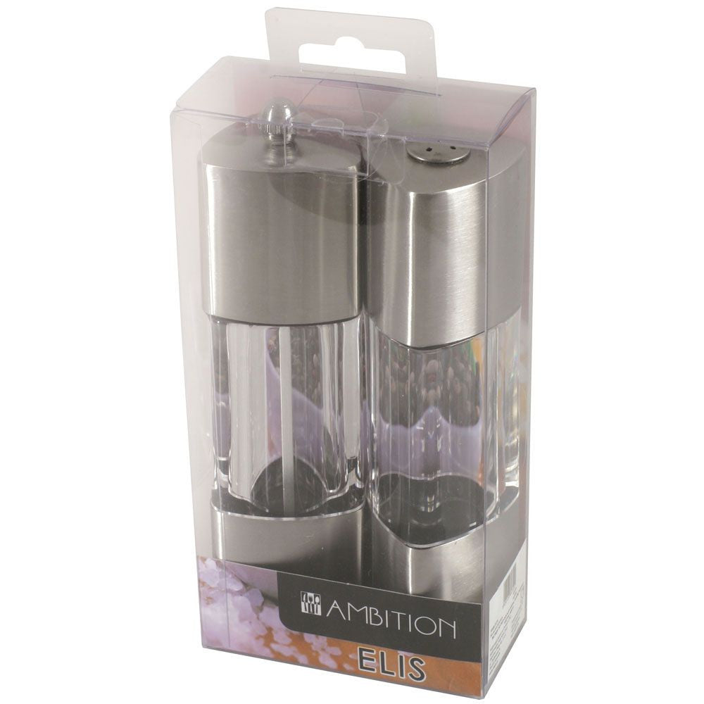 Set 2 piese rășniță piper 18.5 cm și solniță, Elis AMBITION 69720