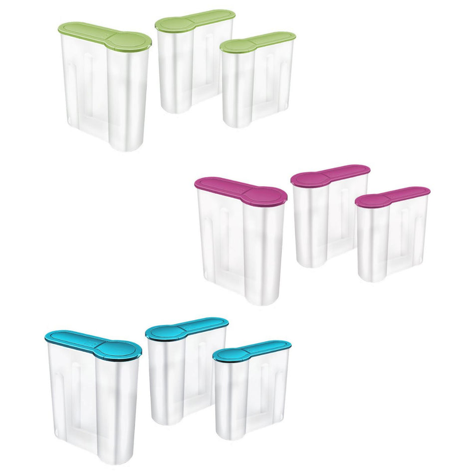 Set 3 cutii depozitare cu capac, mix culori – organizare practică DOMOTTI 90285