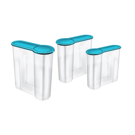 Set 3 cutii depozitare cu capac, mix culori – organizare practică DOMOTTI 90285