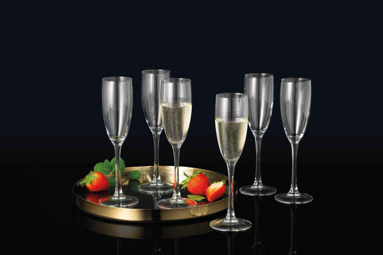 Set 6 pahare șampanie 170 ml Venus, elegante, sticlă, lavabile, AMBITION 10410