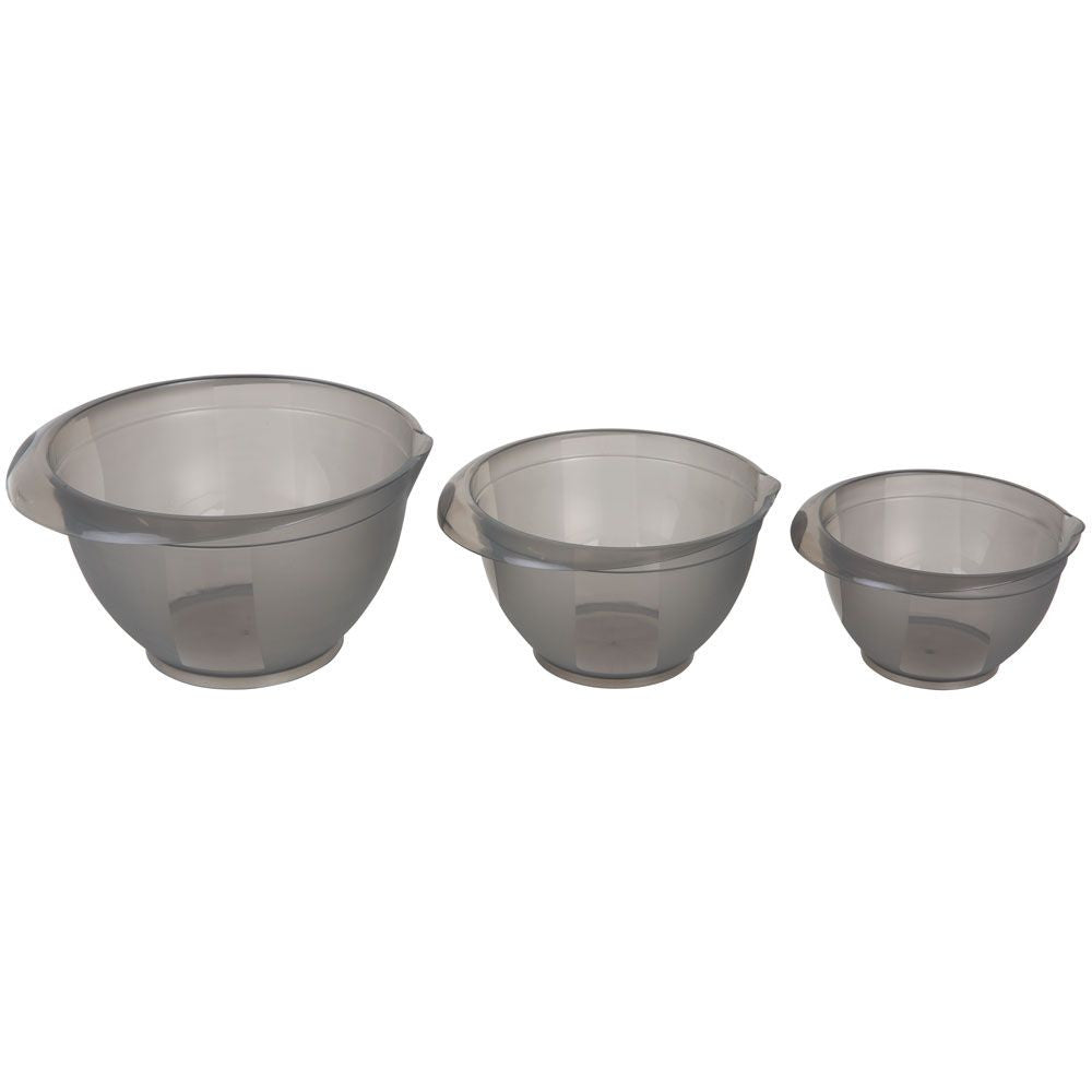 Set 3 boluri de bucătărie din plastic, pentru mixare, stivuibile, DOMOTTI Cindy