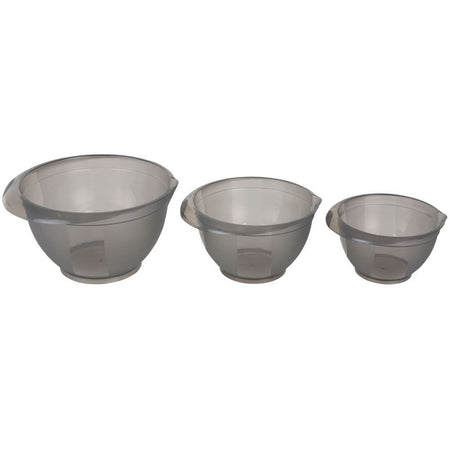 Set 3 boluri de bucătărie din plastic, pentru mixare, stivuibile, DOMOTTI Cindy