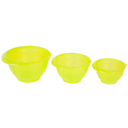Set 3 boluri de bucătărie din plastic, pentru mixare, stivuibile, DOMOTTI Cindy