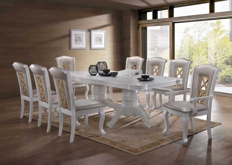 Set Masa 3514t + 8 Scaune, Alb