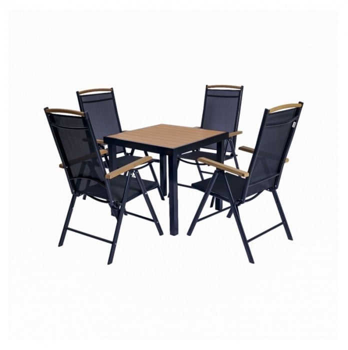 M Set Masa Izzy Cu 4 Scaune, Realizat Din Aluminiu