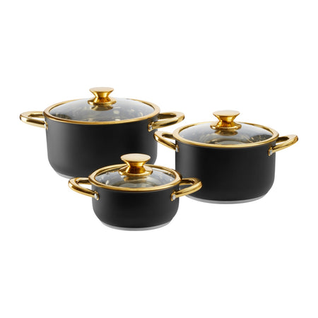 Set oale inox Royal Steel AMBITION – modele cu capace pentru bucătărie 6 piese