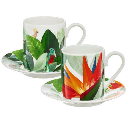 Set servire ceai sau cafea 4 piese, 2 persoane, Ambition Paradise, porțelan