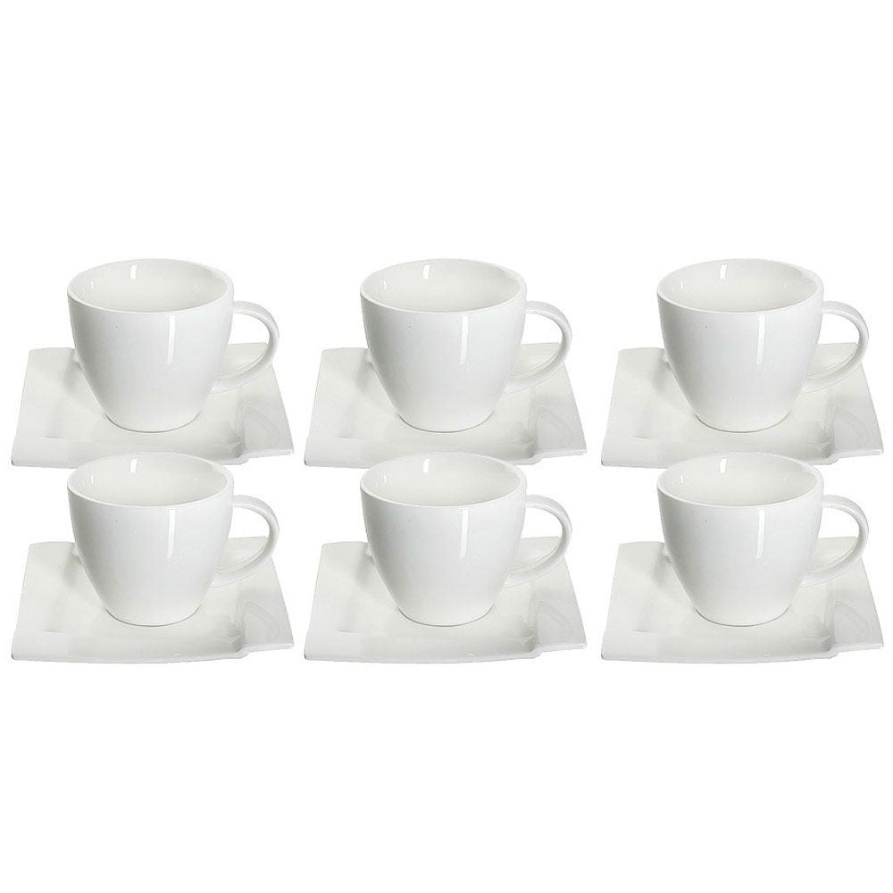 Set ceai sau cafea Kubiko, 12 piese, 6 persoane, portelan modern – Ambition 61242