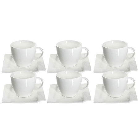 Set ceai sau cafea Kubiko, 12 piese, 6 persoane, portelan modern – Ambition 61242