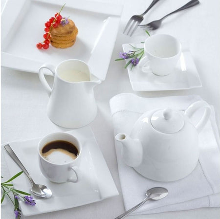 Set ceai sau cafea Kubiko, 12 piese, 6 persoane, portelan modern – Ambition 61242