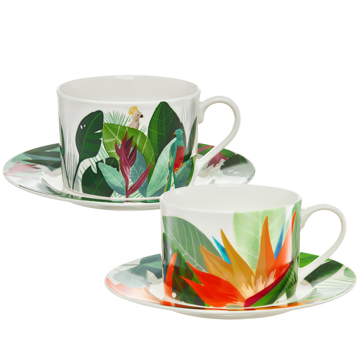 Set servire ceai sau cafea 4 piese, 2 persoane, Ambition Paradise, porțelan