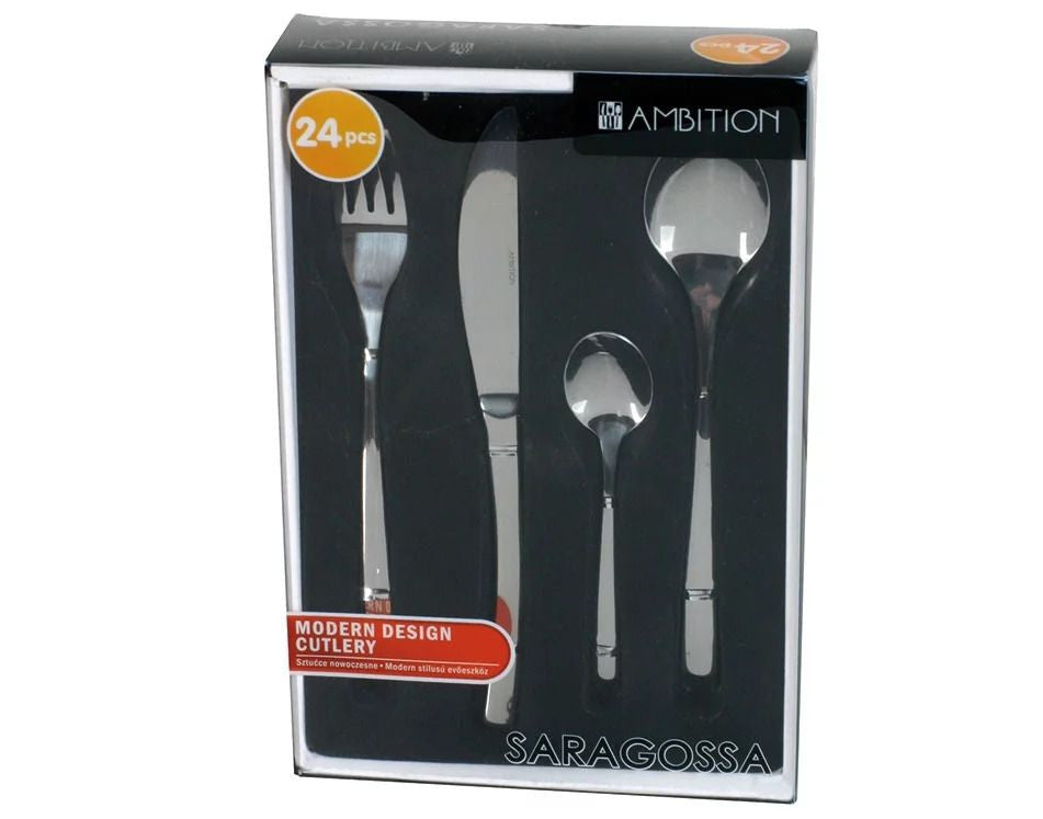 Set tacamuri inox, 24 piese, 6 persoane, Saragossa AMBITION 69808