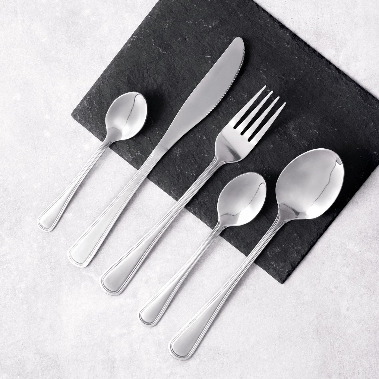 Set tacâmuri inox, 6 persoane, model London, DOMOTTI 30 piese, lingurițe cafea