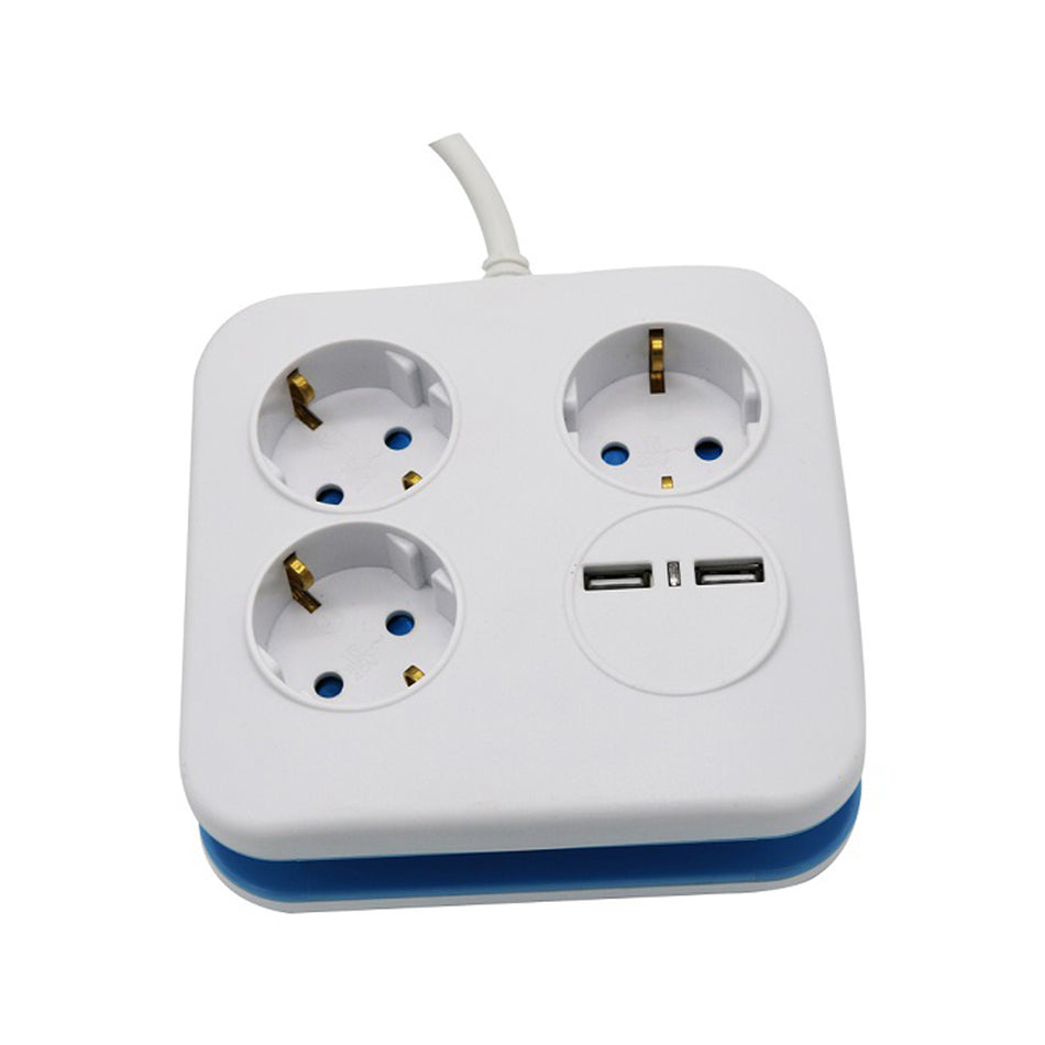 Prelungitor Cubic 3x1.5mm 1.4m 4 Cai 16a + 2 Usb 2.1a