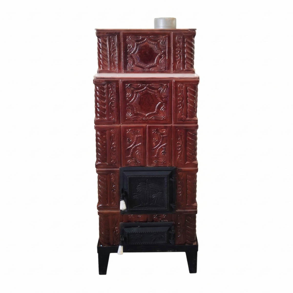 Soba teracota maro, 5 randuri, Godin, evacuare dreapta, 8 kW, Regata 280066