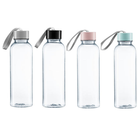 Sticlă pentru apă 550 ml, culori pastelate, Alice, plastic ecologic, cap colorat AMBITION 80643