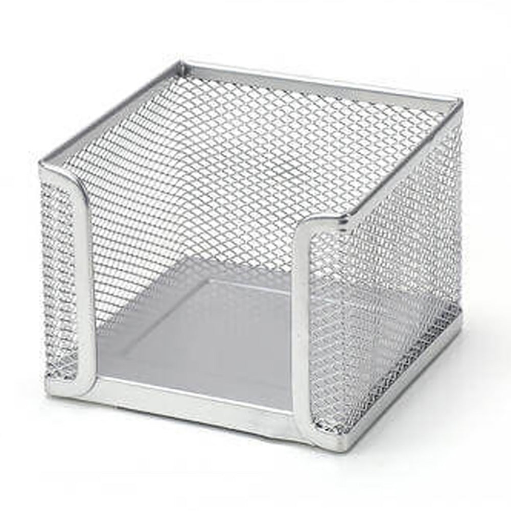 Suport notițe mesh, argintiu, 95×95×8 mm, organizare birou Offishop OF394