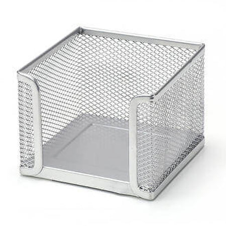 Suport notițe mesh, argintiu, 95×95×8 mm, organizare birou Offishop OF394