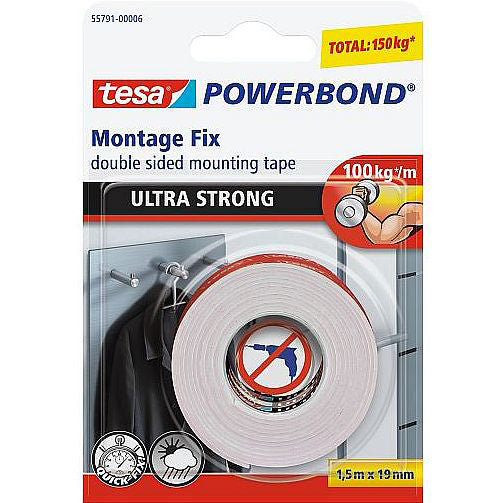 Banda Dubluad Powerbo Ultra Str 1.5m:19mm Alb