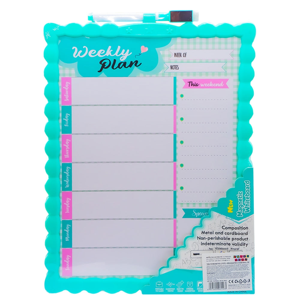 Tabliță magnetică, 2 fețe cu organizator, 21,5×28 cm JL-115
