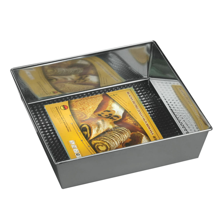 Tavă copt dreptunghiulară bază detașabilă, texturată Silver de la SNB