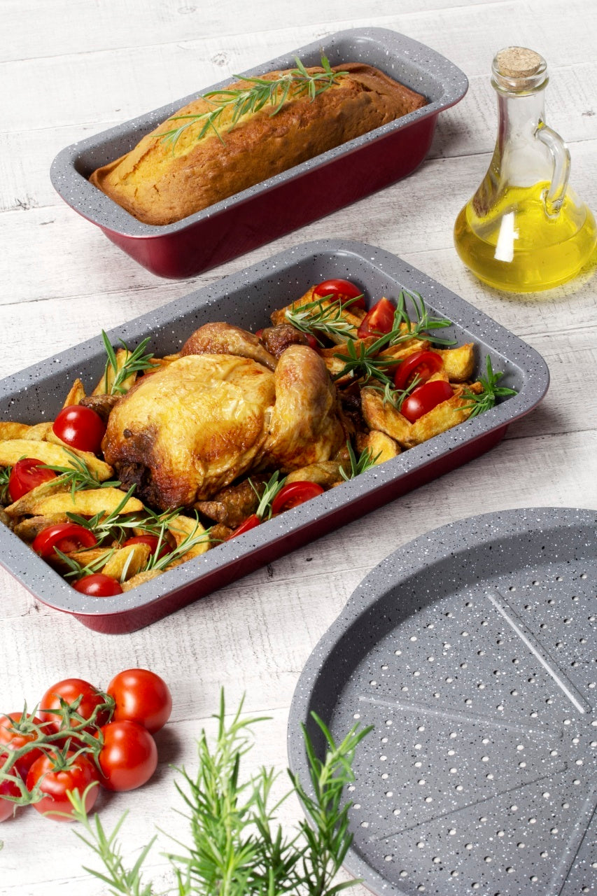 Tavă copt Cherry dreptunghiulară cu înveliș non-stick Ambition