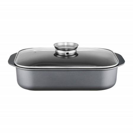 Tava cu capac 40×25×9 cm, 6,5 L, sistem Aroma Knob, Qualum Ceramic, Verso Ambition 22314