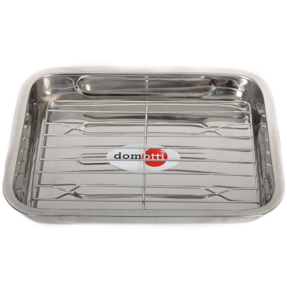 Tavă cuptor cu grătar detașabil Domotti, din inox, diferite dimensiuni și capacități