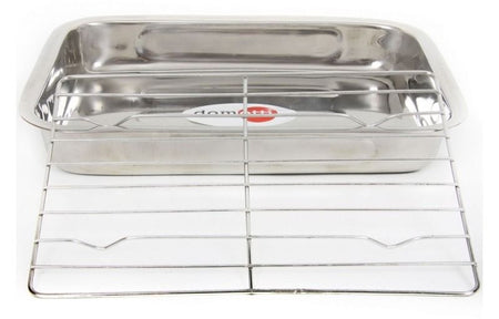 Tavă cuptor cu grătar detașabil Domotti, din inox, diferite dimensiuni și capacități