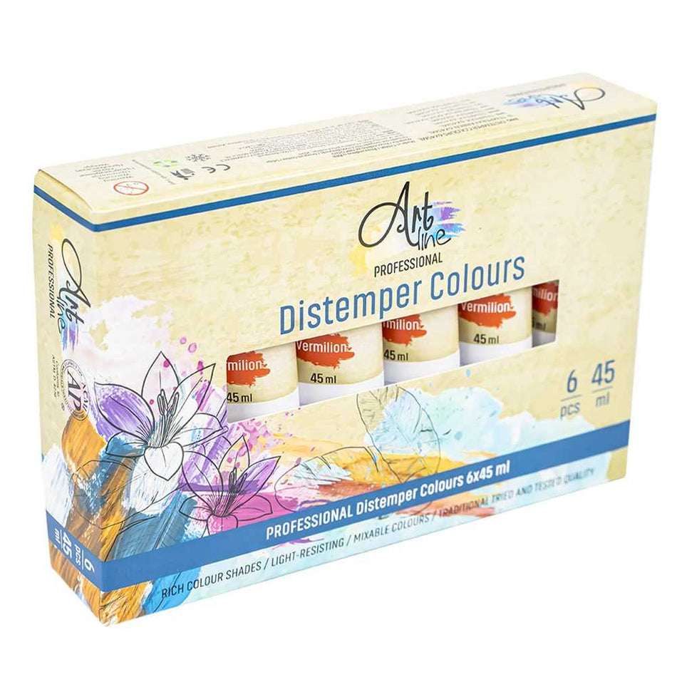 Tempera pictură roșu set 6×45 ml pentru copii, S-COOL / OFFISHOP ART039